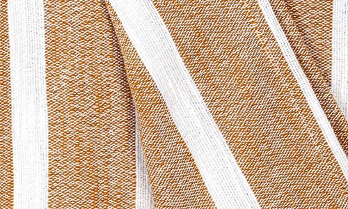Parkland Collection Nara Stripe Tassel Throw Blanket In Mustard