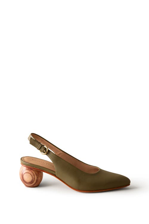 Huma Blanco Canela Slingback Pump In Olive