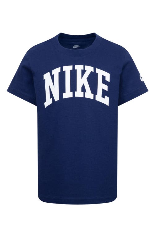 Shop Nike Kids' Club Logo Graphic T-shirt In Midnight Navy