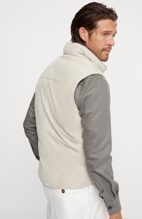 Shop Brunello Cucinelli Suede Down Vest In Natural