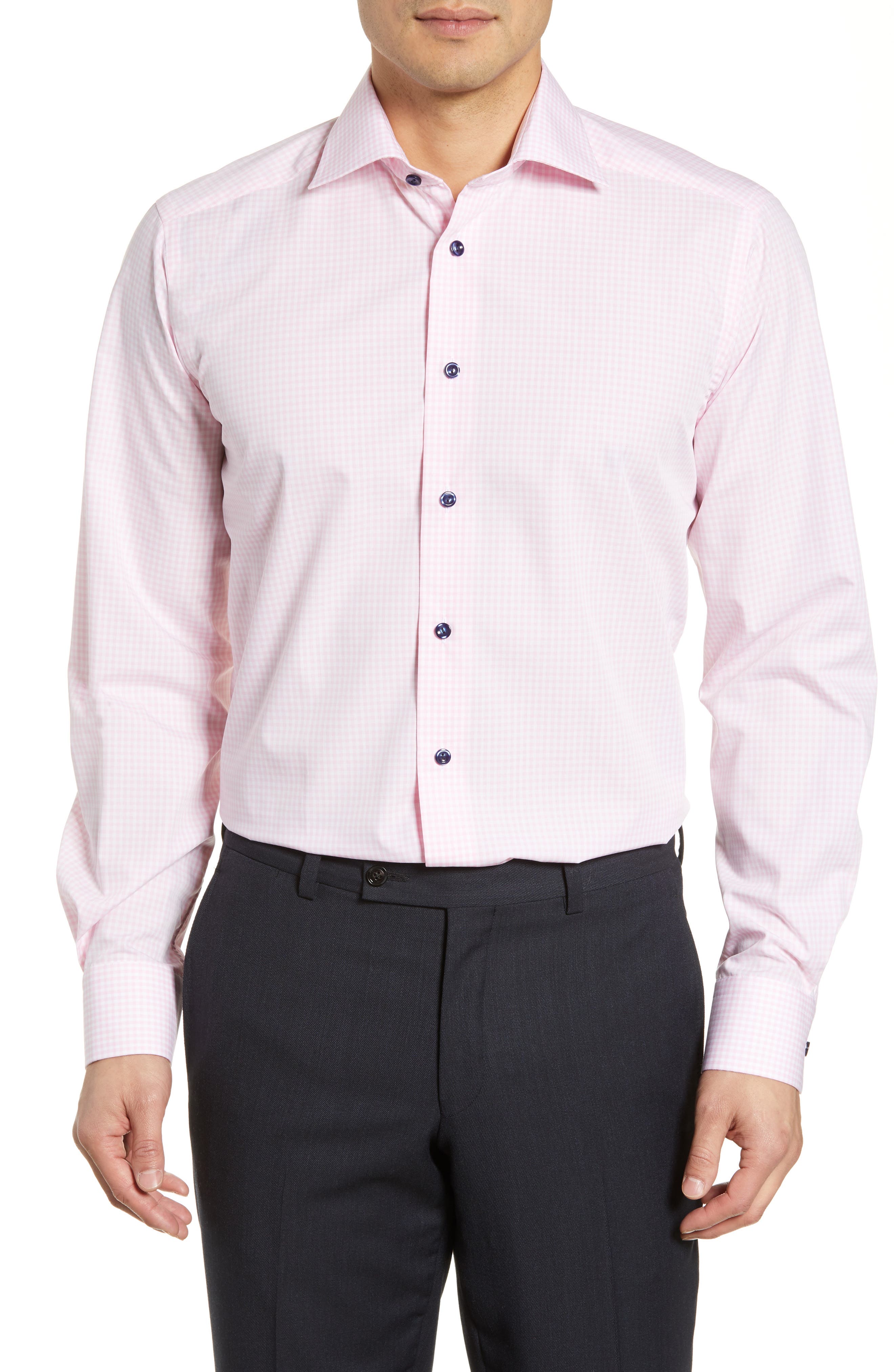 Eton Contemporary Fit Check Dress Shirt Nordstrom