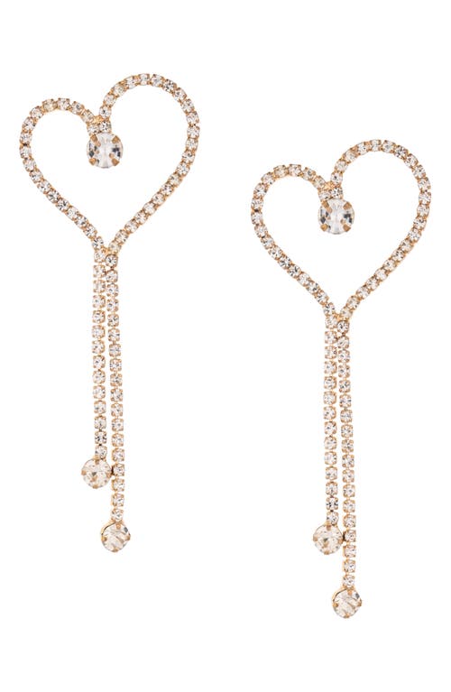 Ettika Crystal Heart Drop Earrings in Gold at Nordstrom