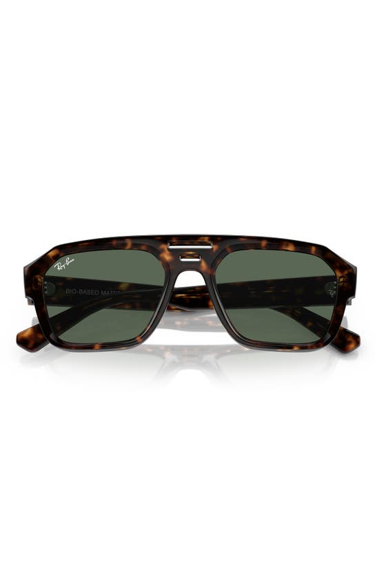 Ray Ban Corrigan Irregular 54mm Rectangular Sunglasses In Havana
