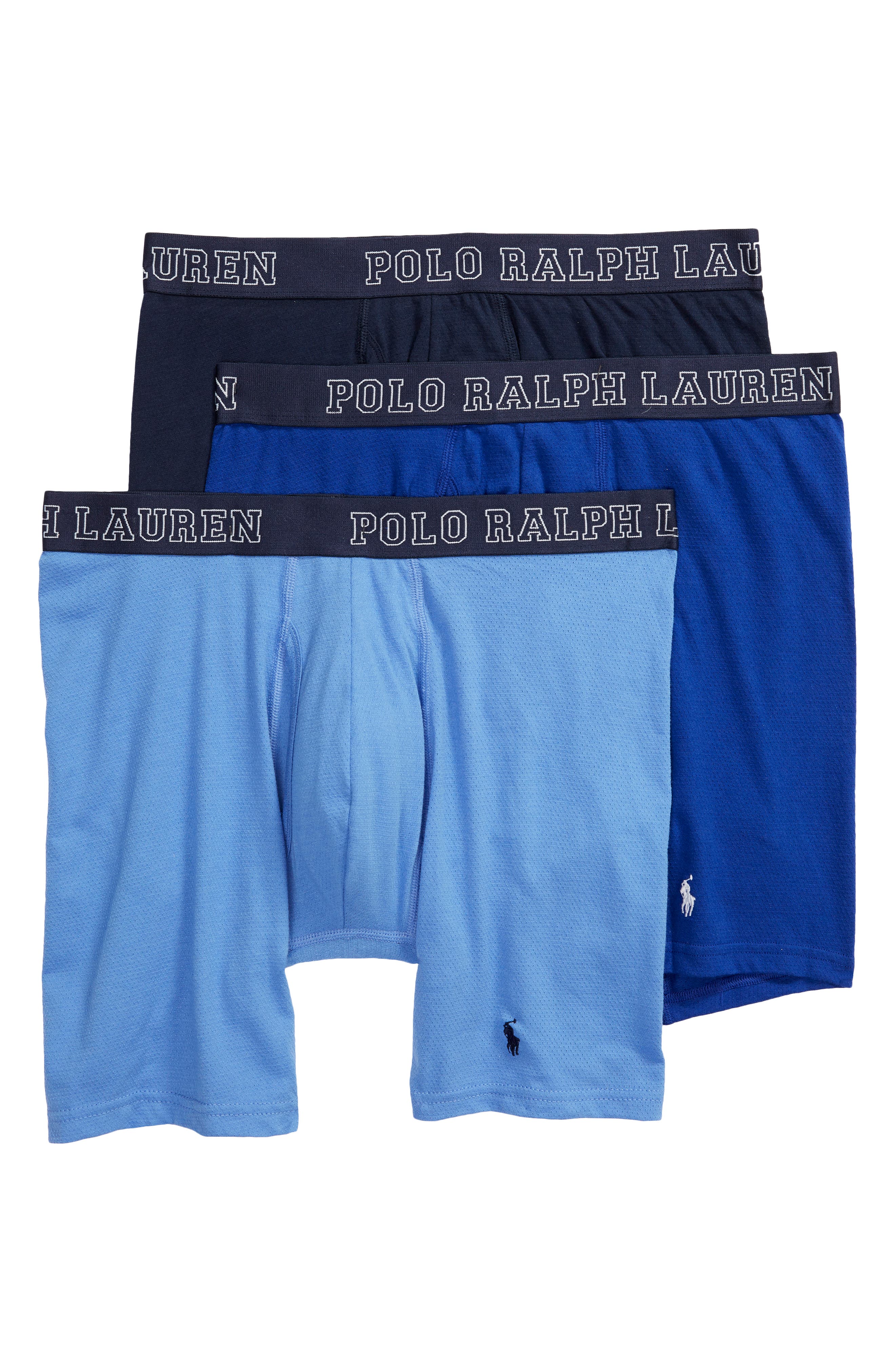 UPC 194164182853 product image for Men's Polo Ralph Lauren Assorted 3-Pack Cotton Blend Boxer Briefs, Size Medium - | upcitemdb.com