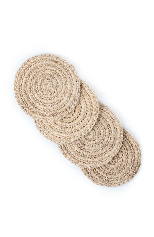 Tallo De Olivo Fique Spiral Coasters Set Of 4 In Natural