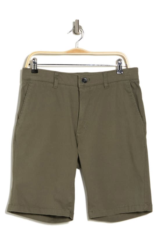 Union Flex Knit Twill Chino Shorts In Dusty Olive