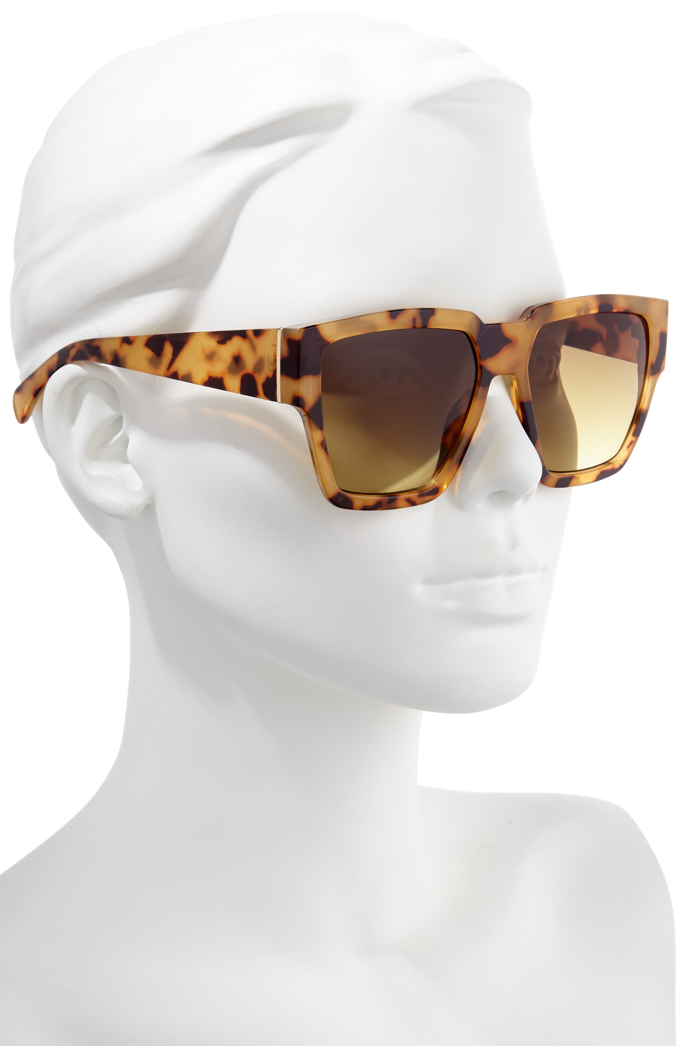  55mm Gradient Square Sunglasses, Alternate, color, YELLOW/ TORTOISE