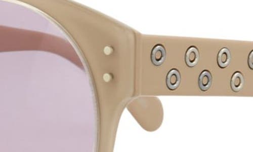 Alaïa Round-frame Acetate Sunglasses In Beige Violet