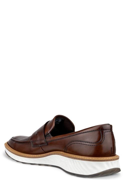 Shop Ecco St.1 Hybrid Penny Loafer In Cocoa Brown