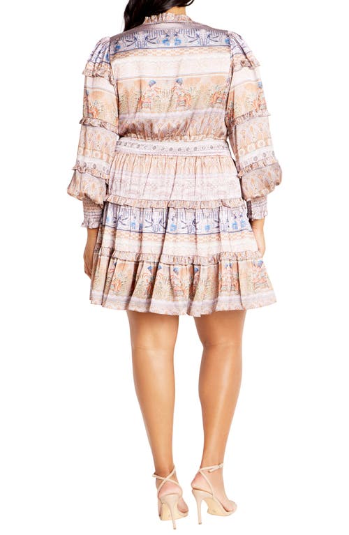 Shop City Chic Nile Ruffle Long Sleeve Dress In On The Nile