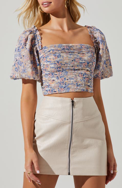 Square Neck Crop Tops for Women