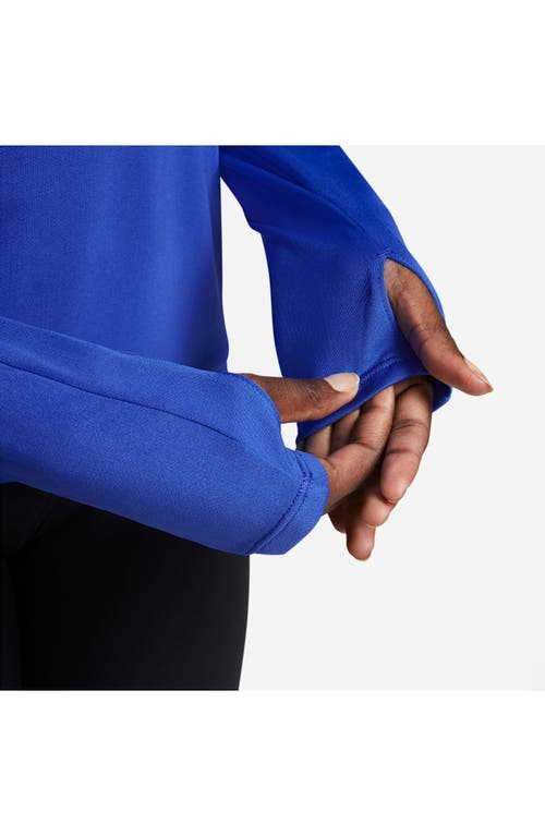 Shop Nike Swoosh Dri-fit Quarter Zip Pullover In 405 Hyper Royal/white