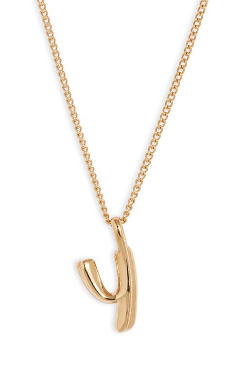 Customized Monogram Pendant Necklace in High Polish Gold - Y