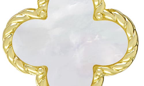 Lily Nily Kids' Mother-of-pearl Clover Stud Earrings In Gold