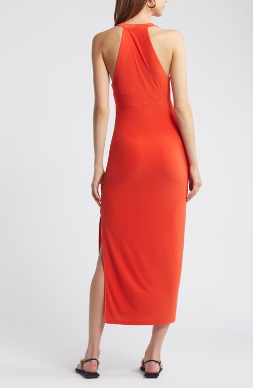 Shop Open Edit Plunge Neck Dress In Red Poinciana