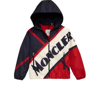 Moncler Bert Logo Print Down Hooded Jacket