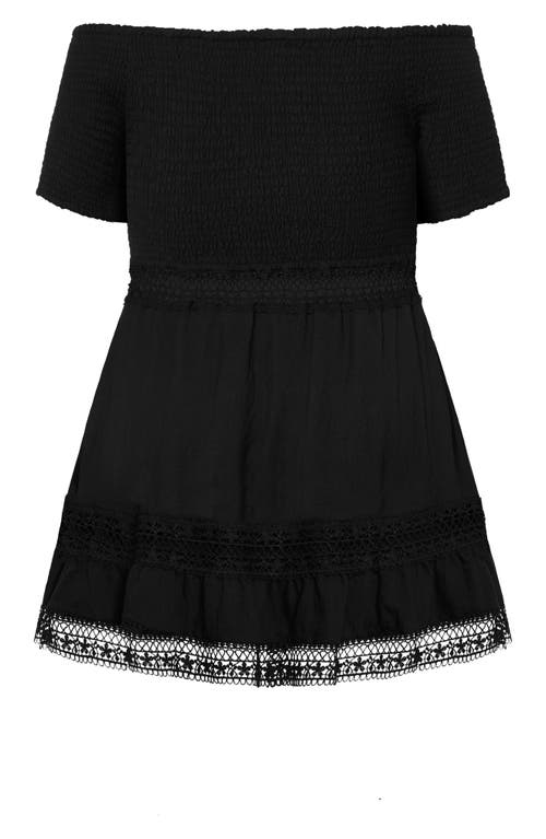 Shop City Chic Aura Off The Shoulder Fit & Flare Dress In Black