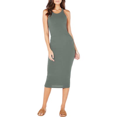 Petite Michael Stars Racerback Midi Dress, Green