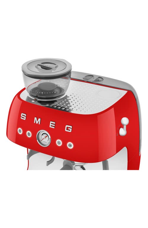 Shop Smeg Espresso Machine With Coffee Grinder In Red