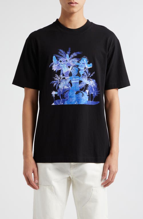 x Disney Gender Inclusive 'Lilo & Stitch' Ohana Cotton Graphic T-Shirt in Black