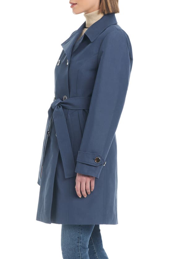 Shop Sanctuary Double Breasted Trench Coat In Dusty Denim