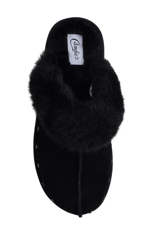 Candies Candie's Sutton Faux Fur Platform Clog In Black Suede