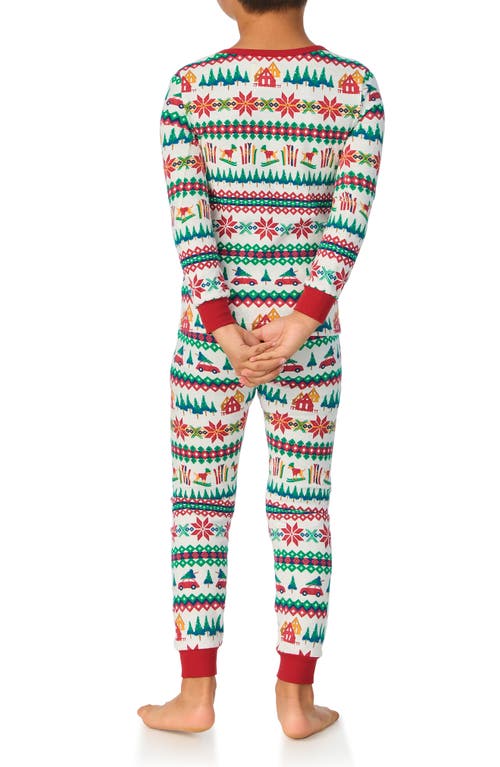 Bedhead Pajamas Kids' Festive Print Fitted Two-piece Pajamas In Festive Fairisle