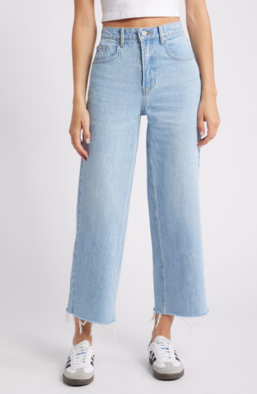 Shop Pacsun Raw Hem Crop Wide Leg Jeans In Corina Medium Wash