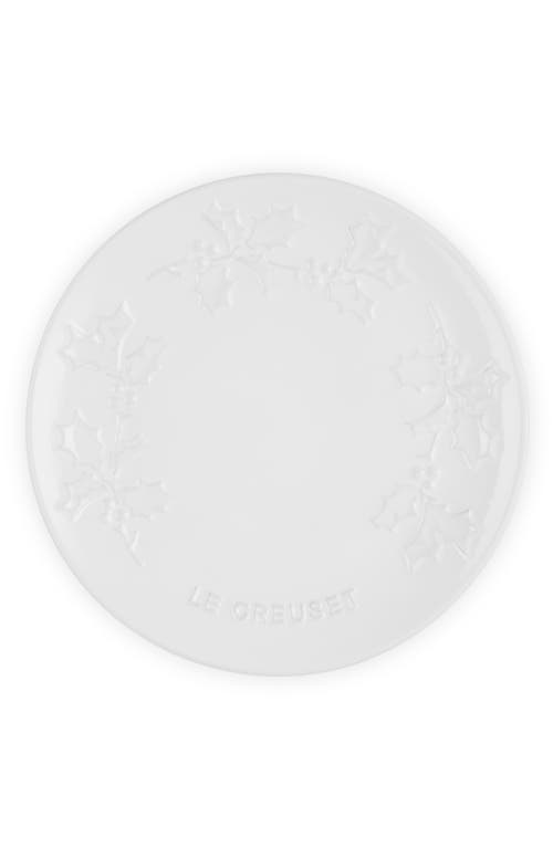 Le Creuset Holly Collection Dessert Plate in White 