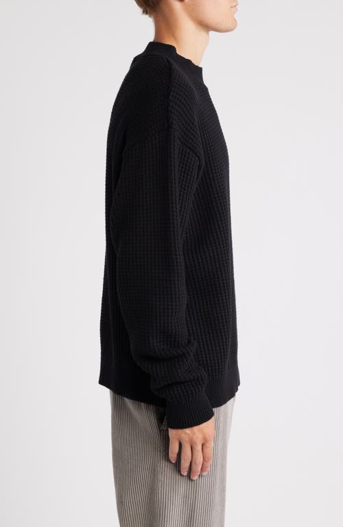 Shop Krost Chunky Cotton Crewneck Sweater In Black