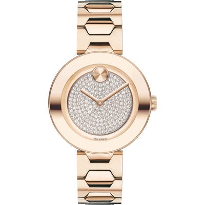 Movado Bold Pave T-Bar Bracelet Watch, 32Mm
