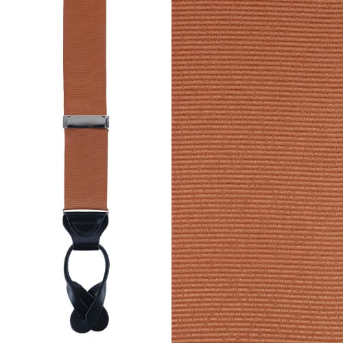 Trafalgar Big & Tall Phoenix 38mm Grosgrain Non Stretch Ribbon Button End Suspenders In Dark Khaki