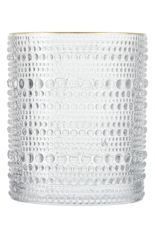 Fortessa Jupiter Set Of 6 Gold Rim Double Old Fashioned Glasses In Clear