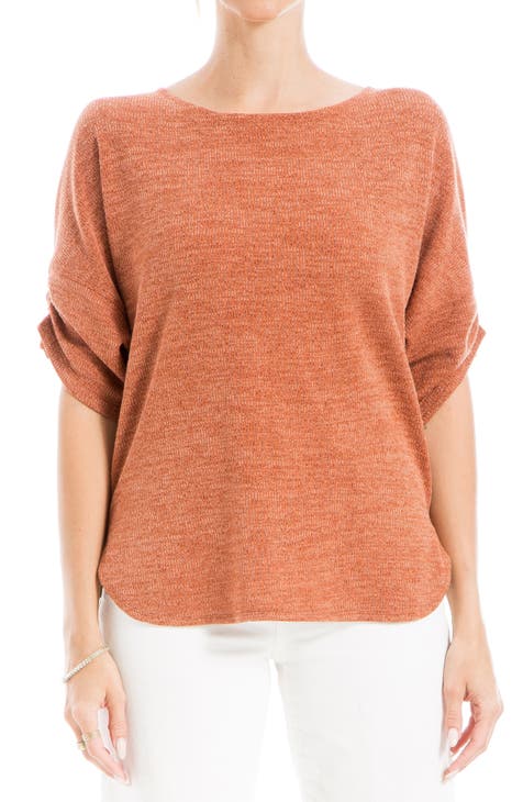 Rib Ruched Sleeve Top