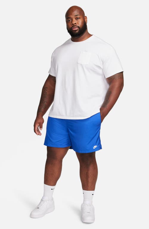 Nike Club Flow Drawstring Twill Shorts In Game Royal/white