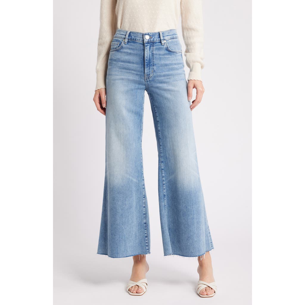 Shop Frame Le Palazzo High Waist Crop Wide Leg Jeans In Whimsy