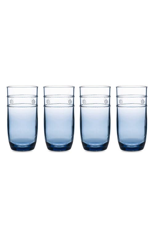 Juliska Isabella Acrylic Large Blue Tumblers, Set Of 4 In Blue