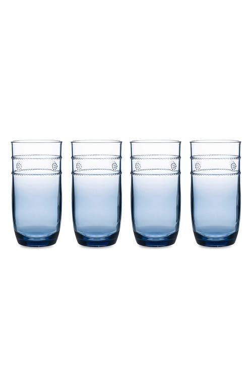 Shop Juliska Isabella Set Of 4 Acrylic Large Tumblers In Blue