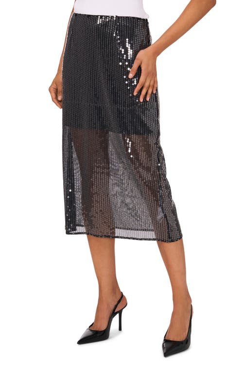 1.STATE Sequin Midi Skirt in Rich Black 