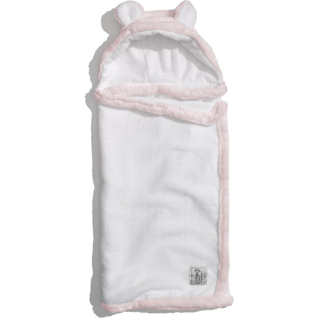Little Giraffe Luxe Faux Fur Hooded Towel In Pink