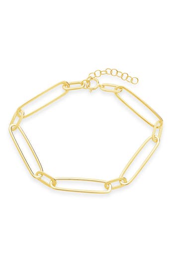 Sterling Forever 14k Gold Plated Sterling Silver Large Link Bracelet In Gold