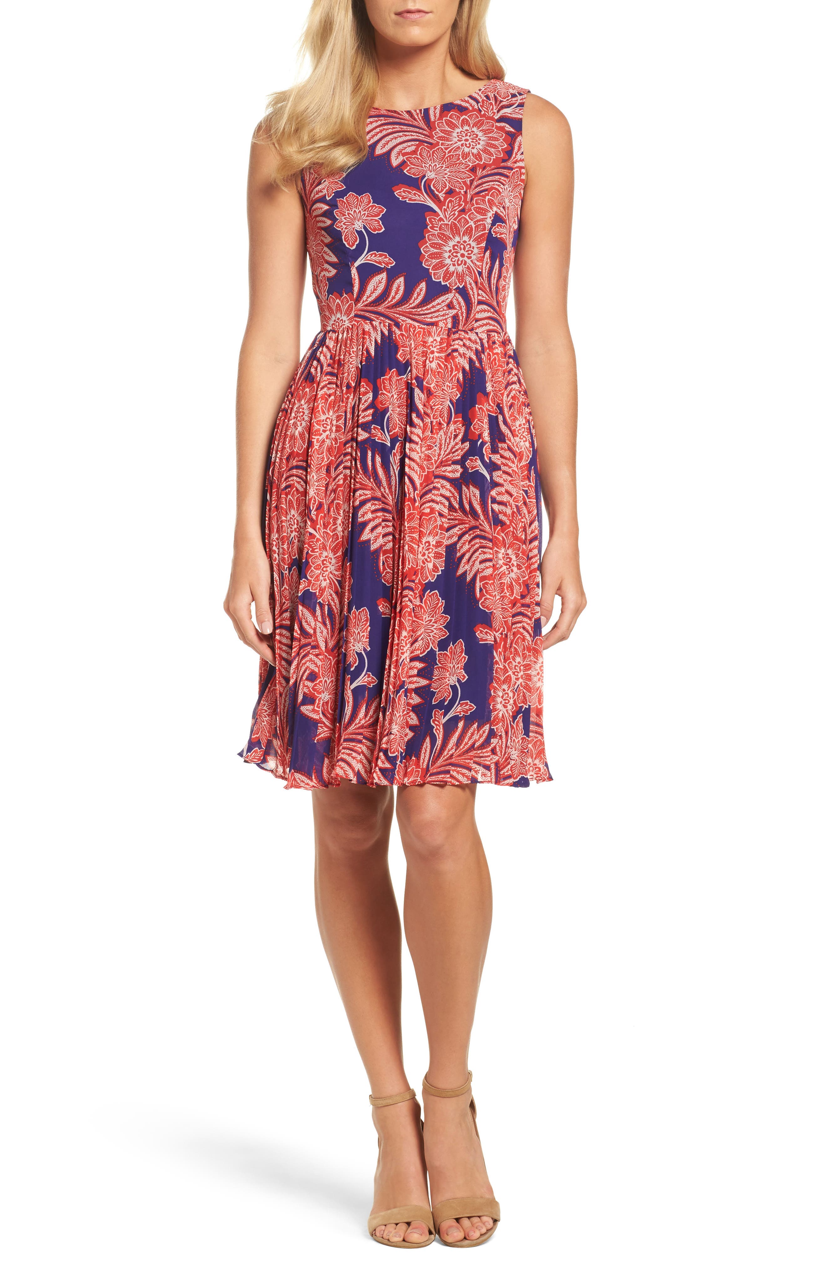 Adrianna Papell Chiffon Fit & Flare Dress (Regular & Petite) Nordstrom