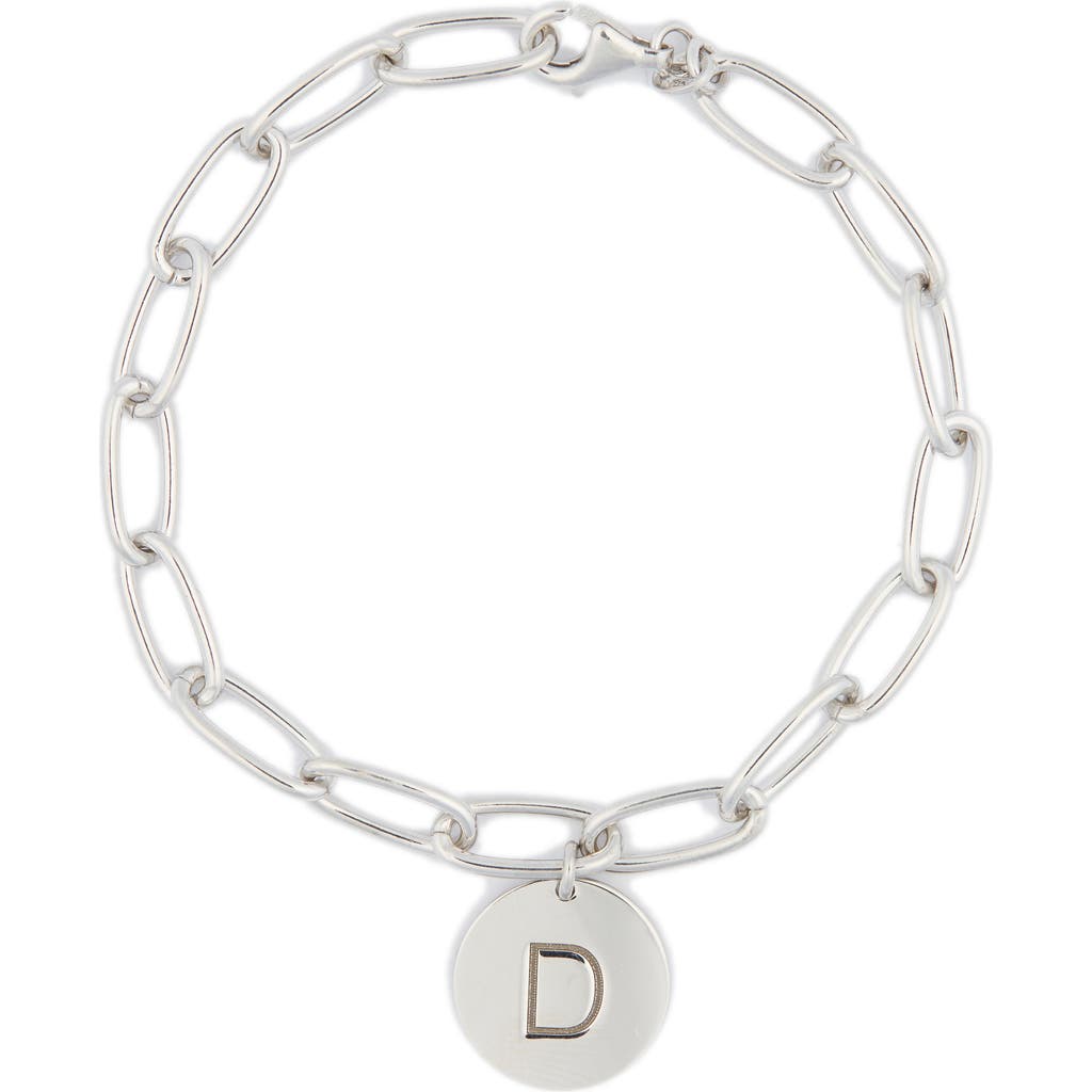 Meshmerise Initial Disc Charm Bracelet In White-d