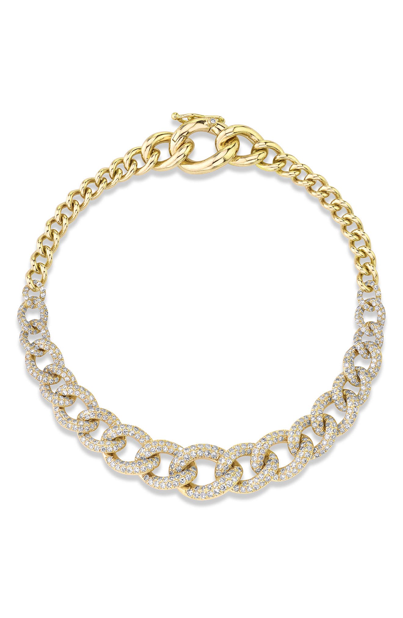 SHAY Pave Diamond Link Bracelet in Yellow Gold at Nordstrom, Size 6.5 Us