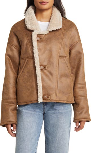 Lucky brand faux fur moto jacket + FREE SHIPPING