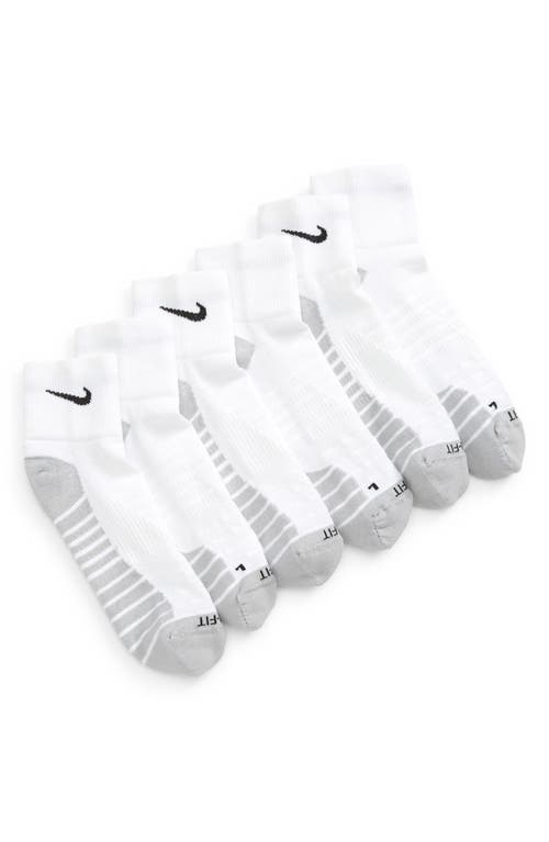 Nike Dri-fit 3-pack Everyday Max Cushioned Socks In White/wolf Grey/black