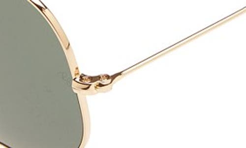 Ray Ban Ray-ban 62mm Aviator Sunglasses In Gold/dark Green
