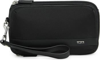 tumi triple zip clutch