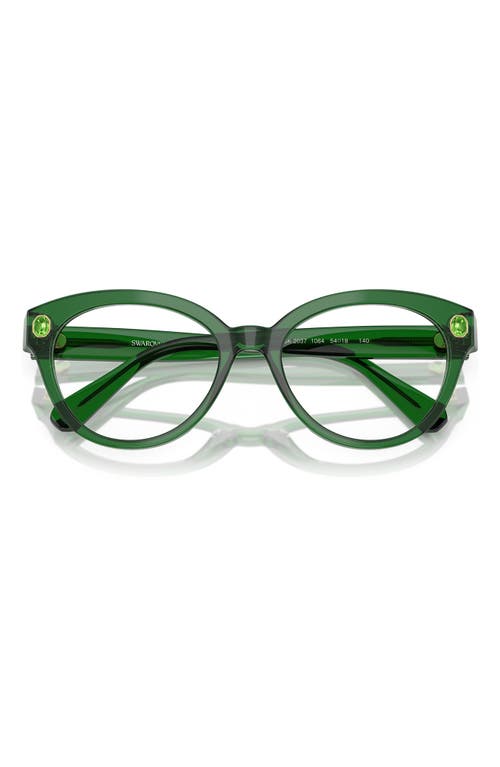 Swarovski 54mm Round Optical Glasses In Green