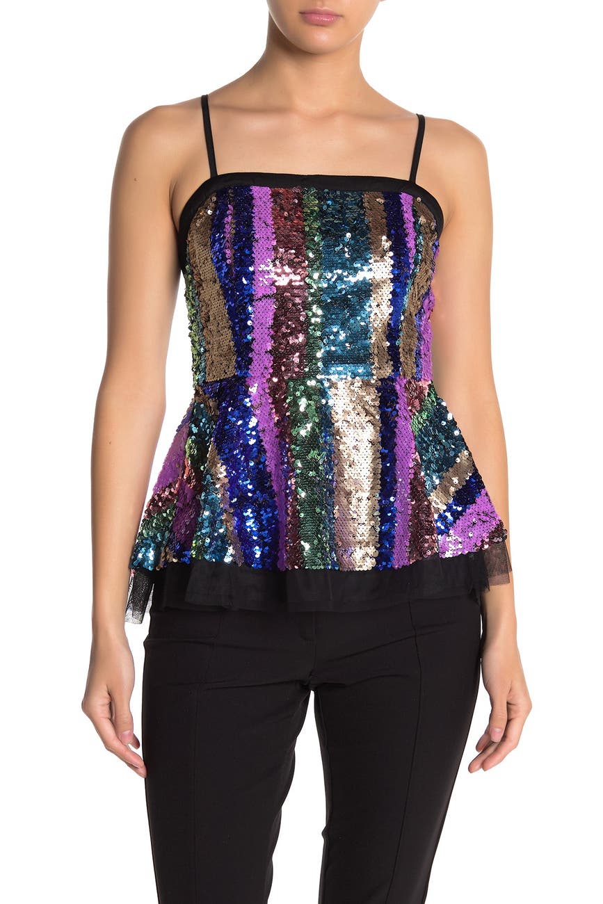 endless rose Sequin Peplum Cami Top Nordstrom Rack